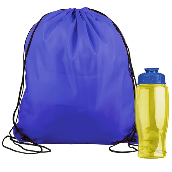 Drawstring backpack in a bottle combo kit.... from ASI 40480 Koozie Group