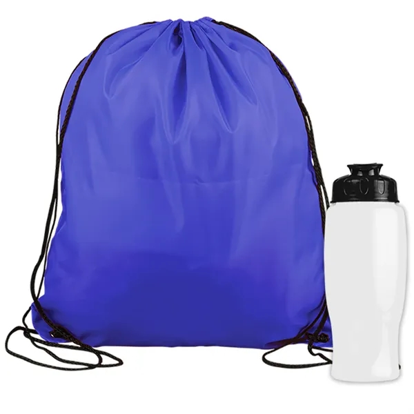 Drawstring backpack in a bottle combo kit.... from ASI 40480 Koozie Group