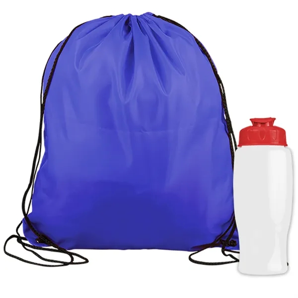 Drawstring backpack in a bottle combo kit.... from ASI 40480 Koozie Group