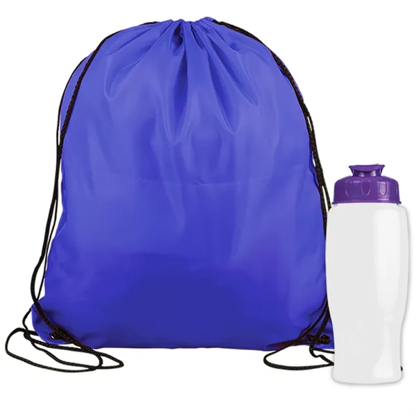 Drawstring backpack in a bottle combo kit.... from ASI 40480 Koozie Group