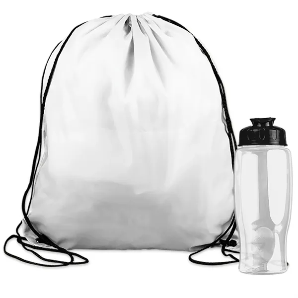 Drawstring backpack in a bottle combo kit.... from ASI 40480 Koozie Group