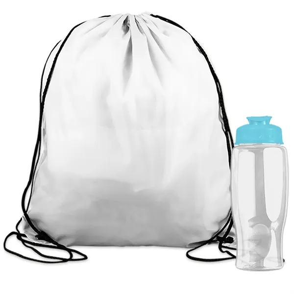 Drawstring backpack in a bottle combo kit.... from ASI 40480 Koozie Group