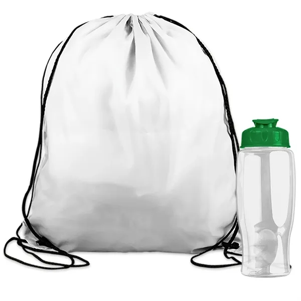 Drawstring backpack in a bottle combo kit.... from ASI 40480 Koozie Group