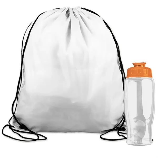 Drawstring backpack in a bottle combo kit.... from ASI 40480 Koozie Group