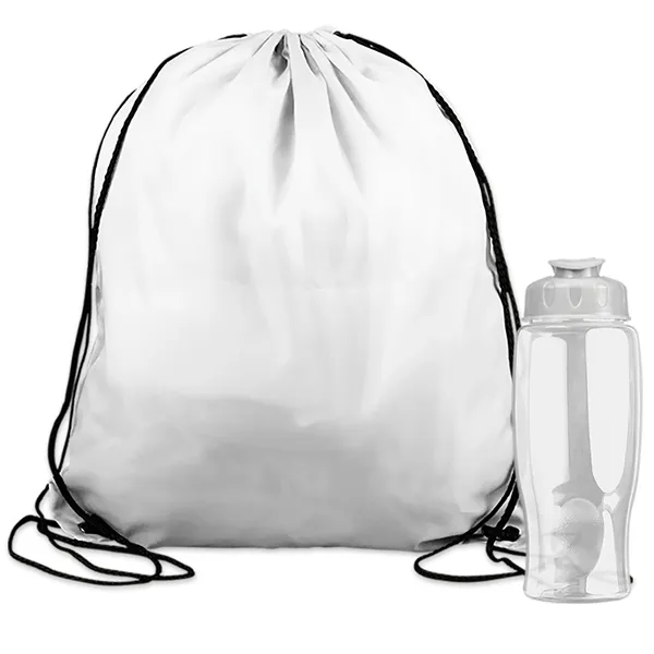 Drawstring backpack in a bottle combo kit.... from ASI 40480 Koozie Group