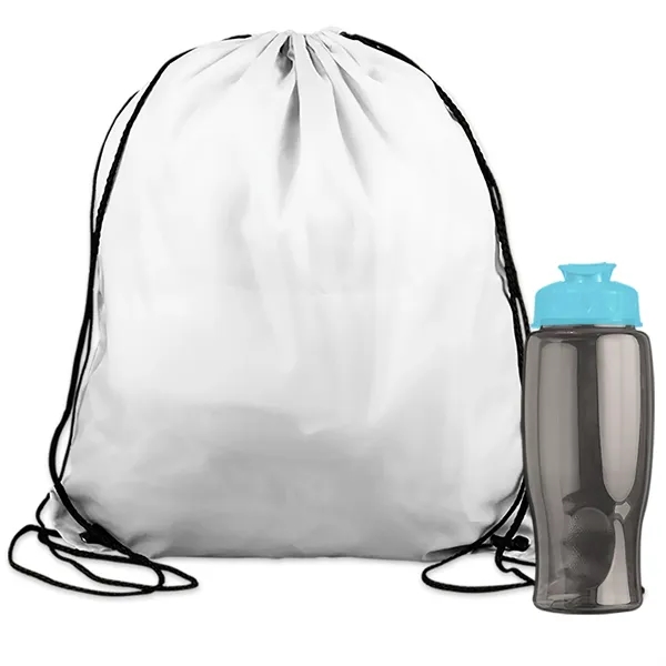 Drawstring backpack in a bottle combo kit.... from ASI 40480 Koozie Group
