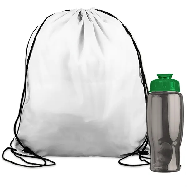 Drawstring backpack in a bottle combo kit.... from ASI 40480 Koozie Group