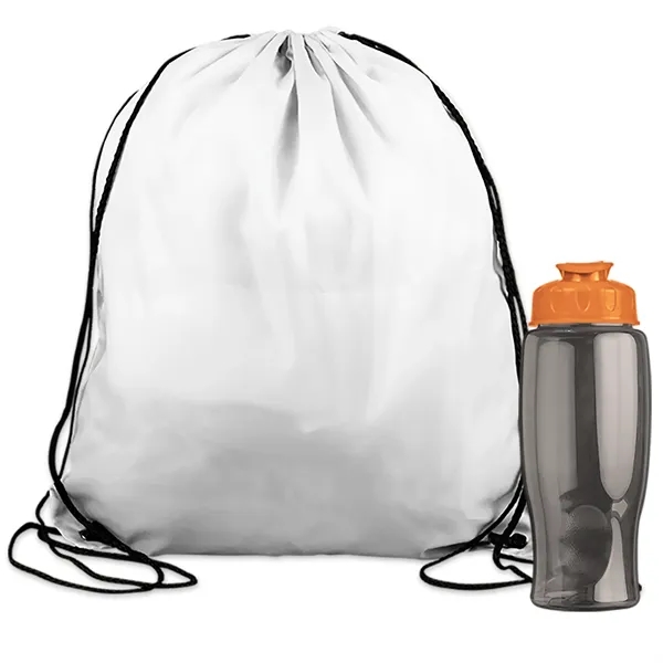 Drawstring backpack in a bottle combo kit.... from ASI 40480 Koozie Group
