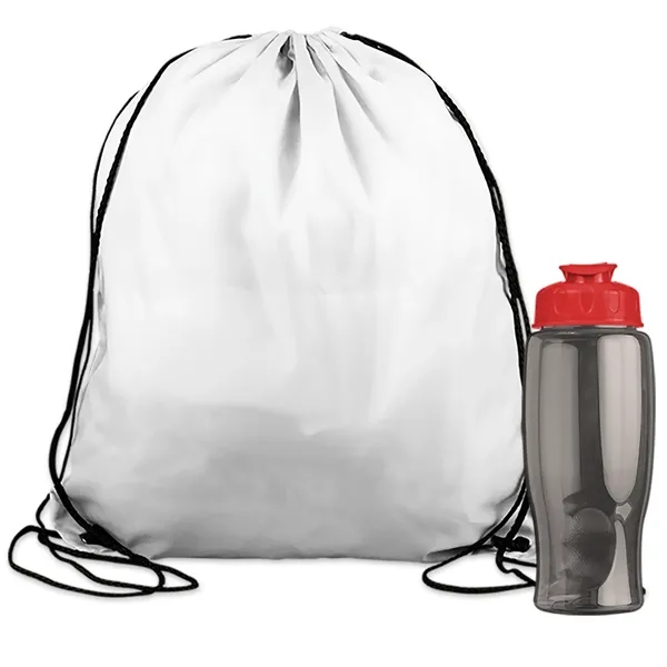 Drawstring backpack in a bottle combo kit.... from ASI 40480 Koozie Group