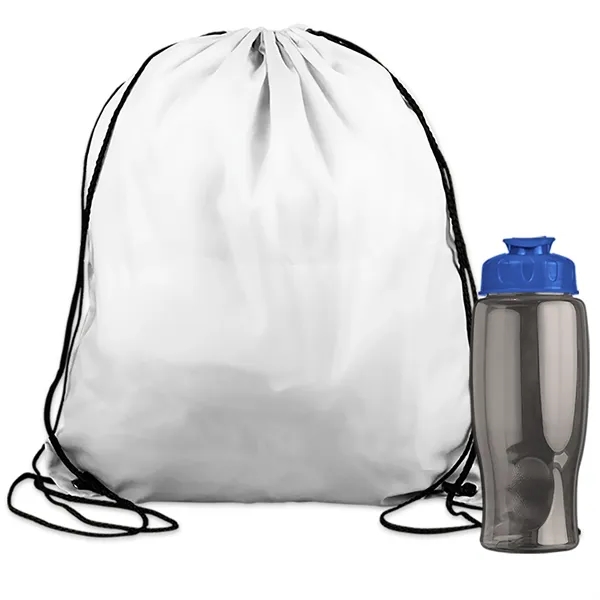 Drawstring backpack in a bottle combo kit.... from ASI 40480 Koozie Group