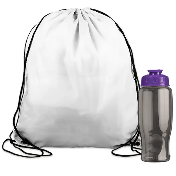 Drawstring backpack in a bottle combo kit.... from ASI 40480 Koozie Group