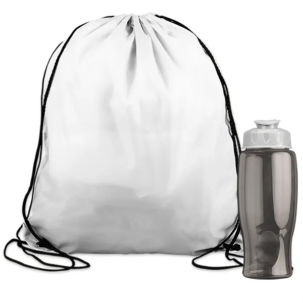 Drawstring backpack in a bottle combo kit.... from ASI 40480 Koozie Group