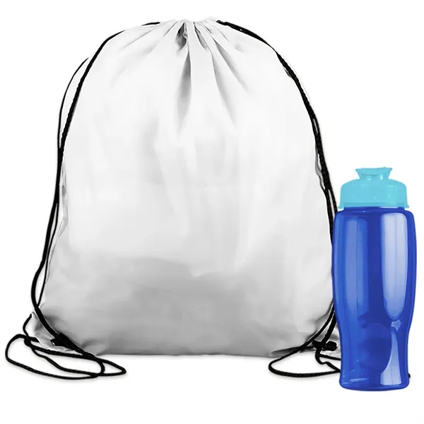 Drawstring backpack in a bottle combo kit.... from ASI 40480 Koozie Group