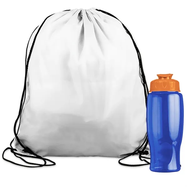 Drawstring backpack in a bottle combo kit.... from ASI 40480 Koozie Group