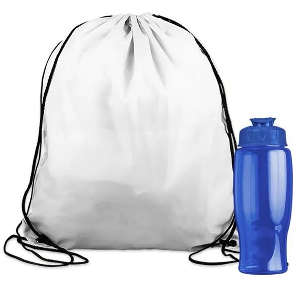 Drawstring backpack in a bottle combo kit.... from ASI 40480 Koozie Group