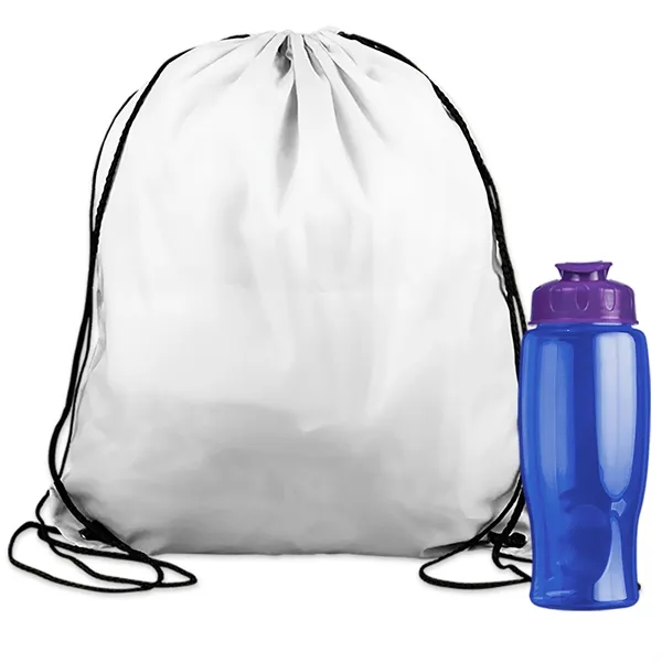 Drawstring backpack in a bottle combo kit.... from ASI 40480 Koozie Group