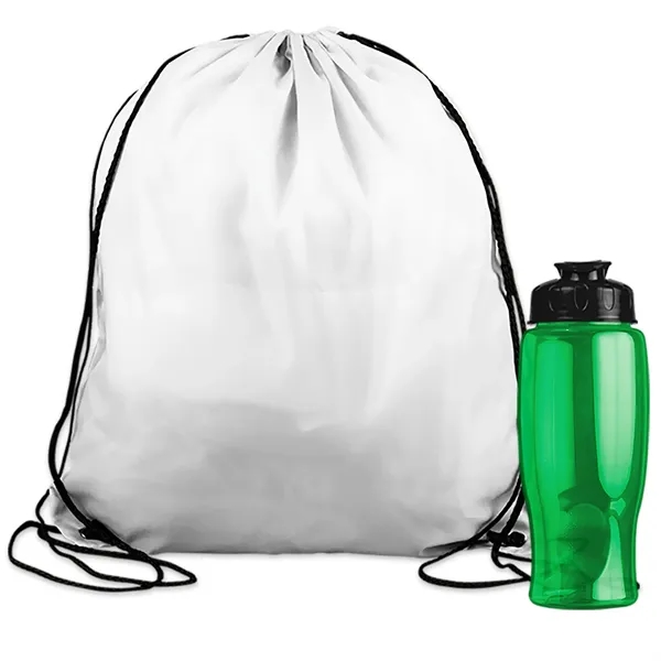 Drawstring backpack in a bottle combo kit.... from ASI 40480 Koozie Group