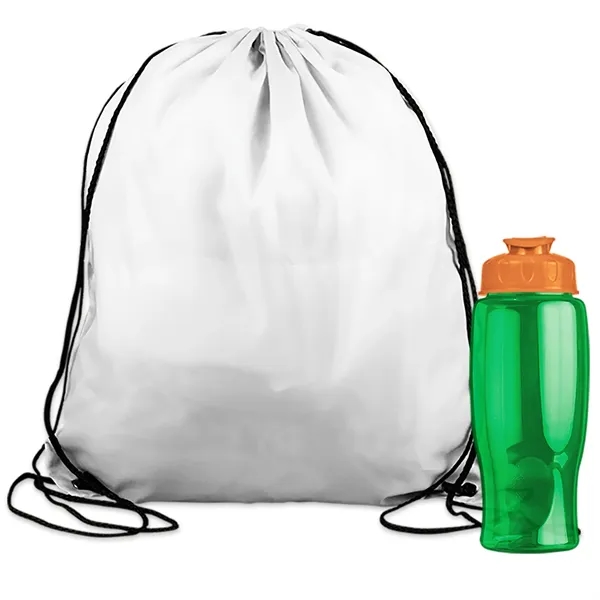 Drawstring backpack in a bottle combo kit.... from ASI 40480 Koozie Group