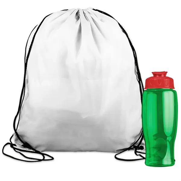 Drawstring backpack in a bottle combo kit.... from ASI 40480 Koozie Group