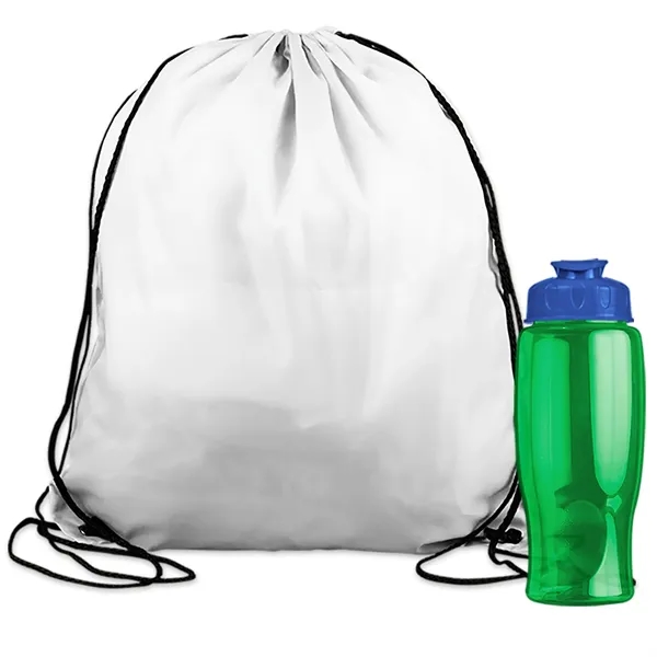 Drawstring backpack in a bottle combo kit.... from ASI 40480 Koozie Group