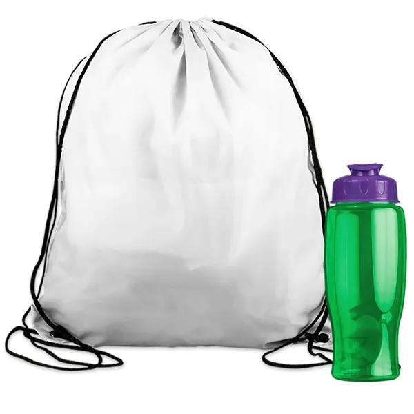 Drawstring backpack in a bottle combo kit.... from ASI 40480 Koozie Group