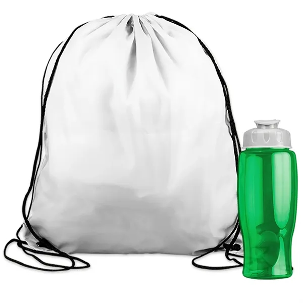 Drawstring backpack in a bottle combo kit.... from ASI 40480 Koozie Group
