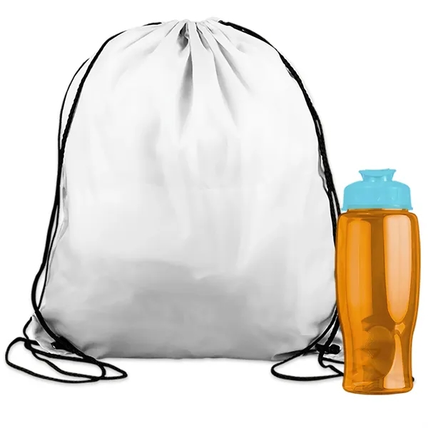 Drawstring backpack in a bottle combo kit.... from ASI 40480 Koozie Group
