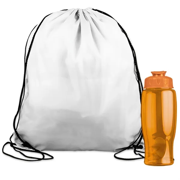 Drawstring backpack in a bottle combo kit.... from ASI 40480 Koozie Group