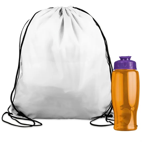 Drawstring backpack in a bottle combo kit.... from ASI 40480 Koozie Group