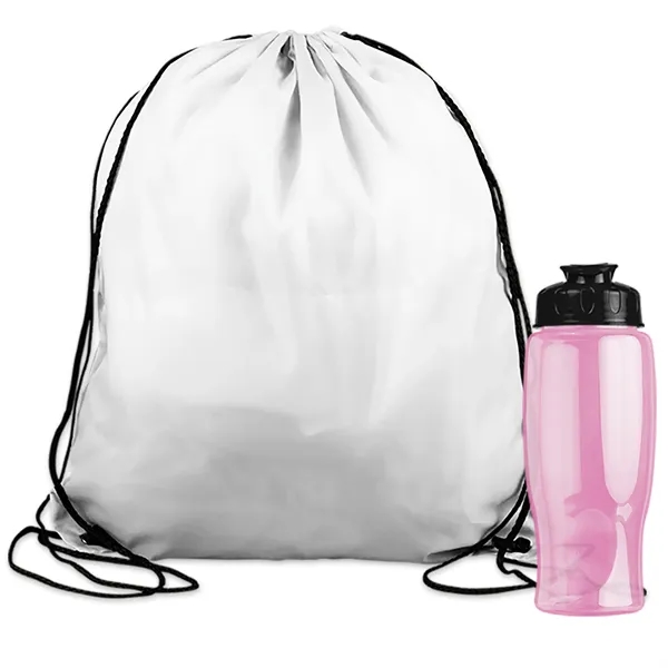 Drawstring backpack in a bottle combo kit.... from ASI 40480 Koozie Group