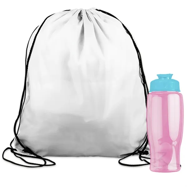 Drawstring backpack in a bottle combo kit.... from ASI 40480 Koozie Group