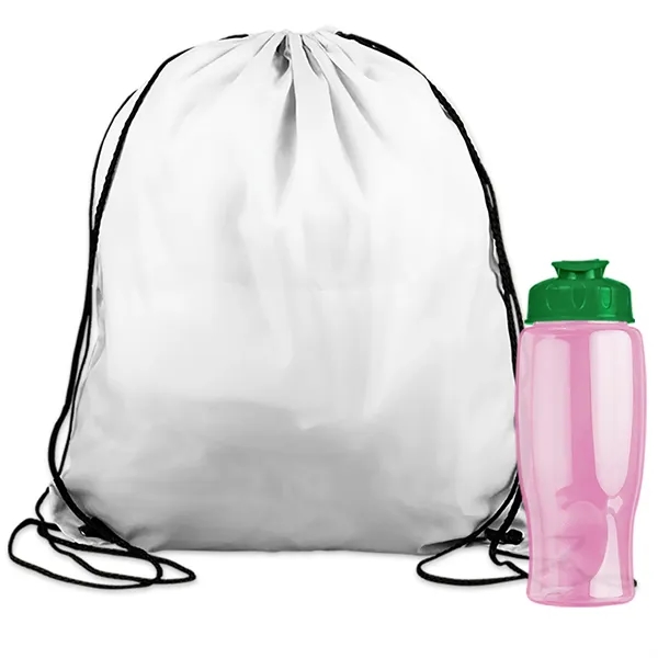 Drawstring backpack in a bottle combo kit.... from ASI 40480 Koozie Group