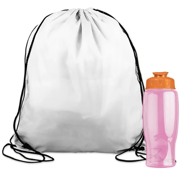 Drawstring backpack in a bottle combo kit.... from ASI 40480 Koozie Group