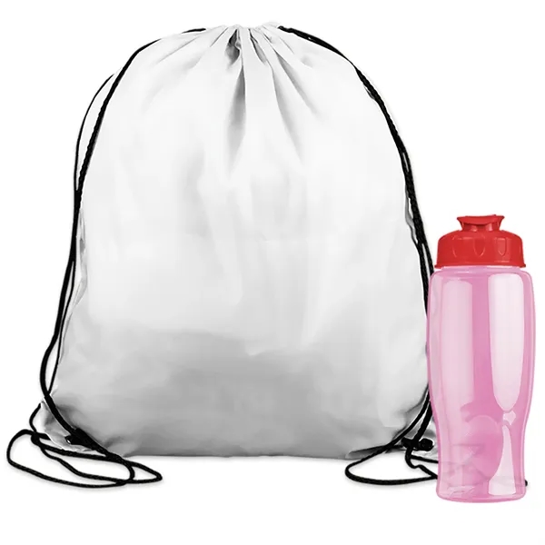 Drawstring backpack in a bottle combo kit.... from ASI 40480 Koozie Group