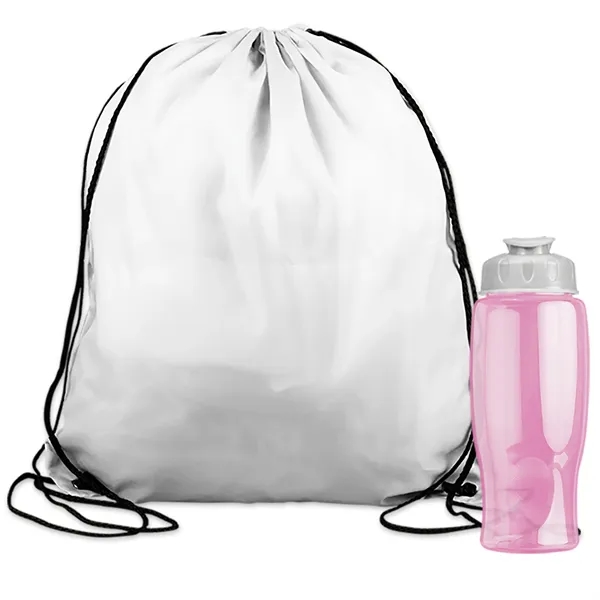 Drawstring backpack in a bottle combo kit.... from ASI 40480 Koozie Group