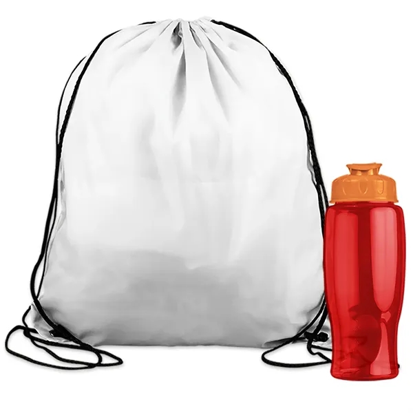 Drawstring backpack in a bottle combo kit.... from ASI 40480 Koozie Group