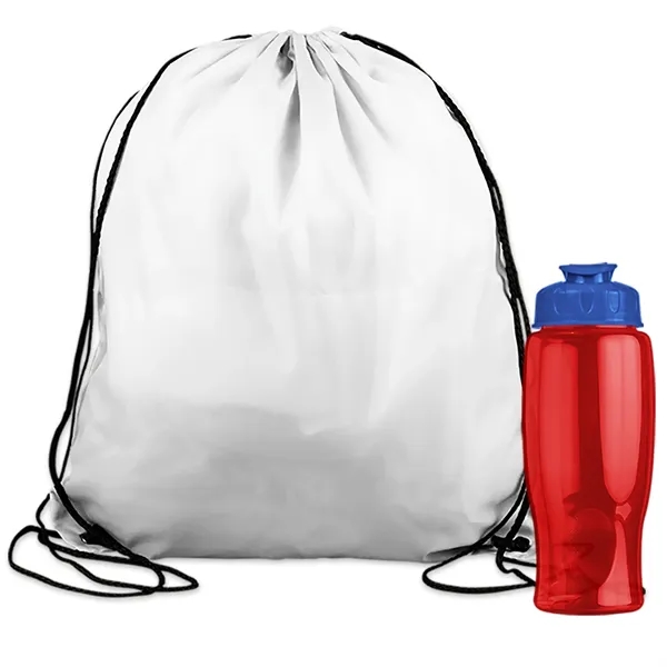 Drawstring backpack in a bottle combo kit.... from ASI 40480 Koozie Group