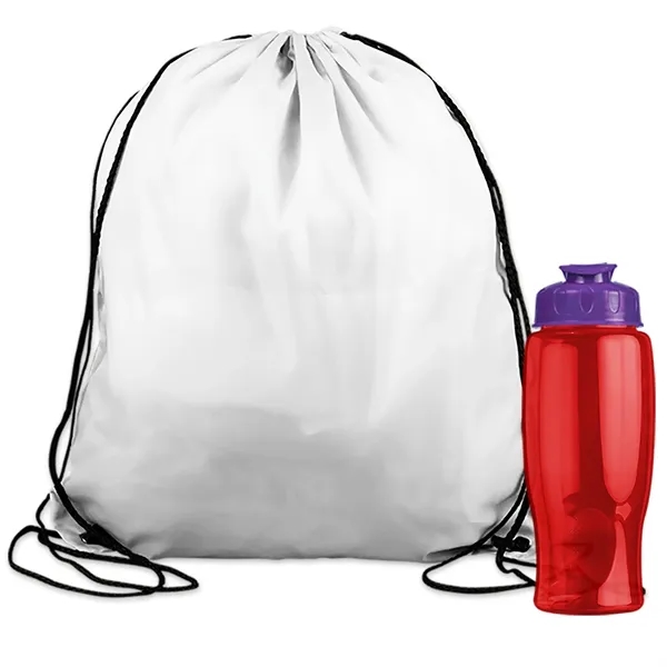Drawstring backpack in a bottle combo kit.... from ASI 40480 Koozie Group