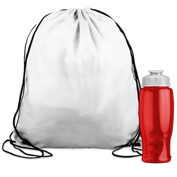 Drawstring backpack in a bottle combo kit.... from ASI 40480 Koozie Group