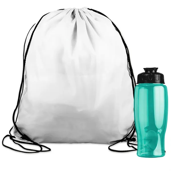 Drawstring backpack in a bottle combo kit.... from ASI 40480 Koozie Group