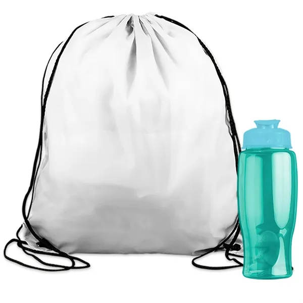 Drawstring backpack in a bottle combo kit.... from ASI 40480 Koozie Group