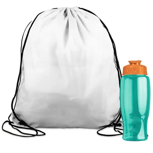 Drawstring backpack in a bottle combo kit.... from ASI 40480 Koozie Group