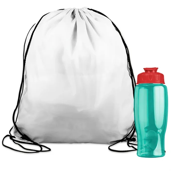 Drawstring backpack in a bottle combo kit.... from ASI 40480 Koozie Group