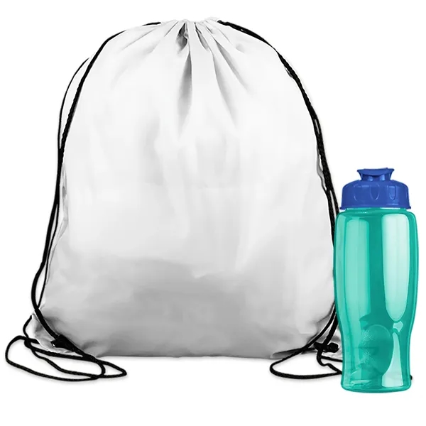 Drawstring backpack in a bottle combo kit.... from ASI 40480 Koozie Group
