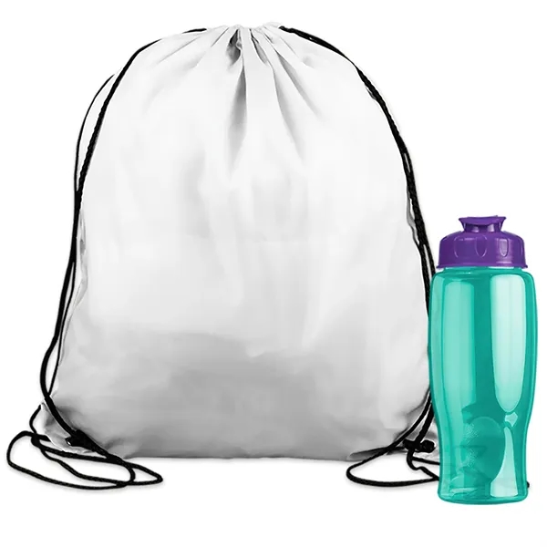 Drawstring backpack in a bottle combo kit.... from ASI 40480 Koozie Group