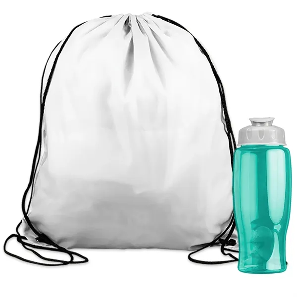 Drawstring backpack in a bottle combo kit.... from ASI 40480 Koozie Group