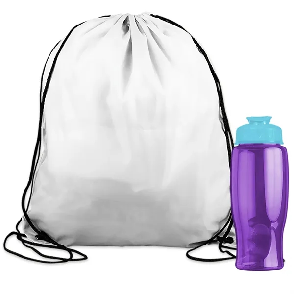 Drawstring backpack in a bottle combo kit.... from ASI 40480 Koozie Group