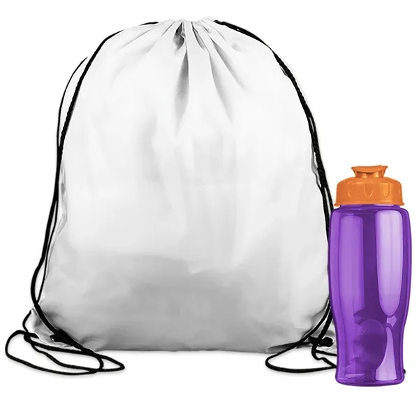 Drawstring backpack in a bottle combo kit.... from ASI 40480 Koozie Group