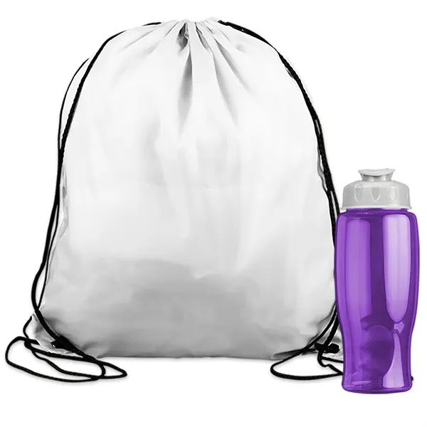 Drawstring backpack in a bottle combo kit.... from ASI 40480 Koozie Group