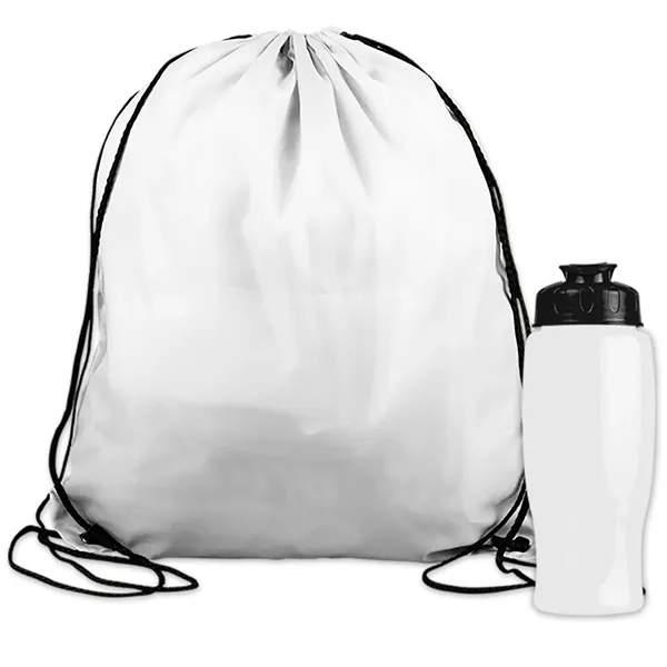 Drawstring backpack in a bottle combo kit.... from ASI 40480 Koozie Group